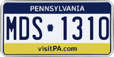 PA license plate MDS1310