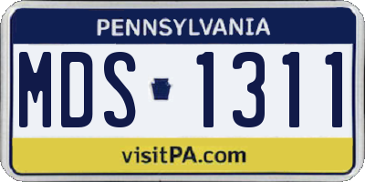 PA license plate MDS1311