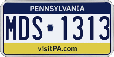 PA license plate MDS1313