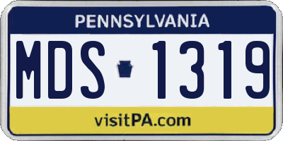 PA license plate MDS1319
