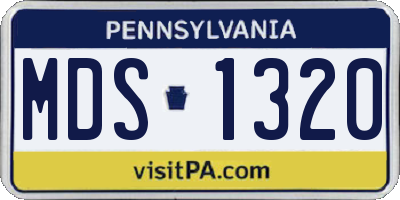 PA license plate MDS1320