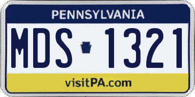 PA license plate MDS1321