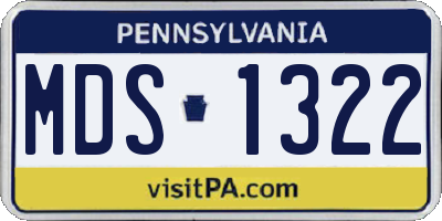 PA license plate MDS1322
