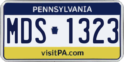 PA license plate MDS1323