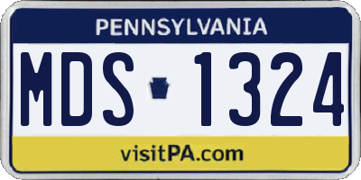 PA license plate MDS1324