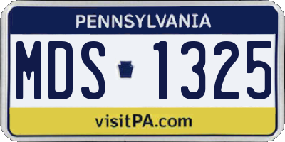 PA license plate MDS1325