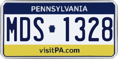 PA license plate MDS1328