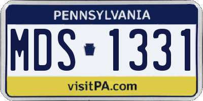 PA license plate MDS1331