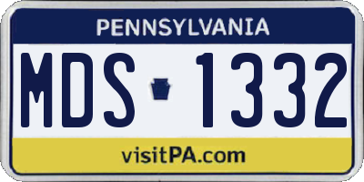 PA license plate MDS1332