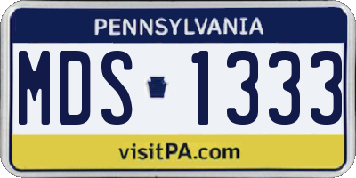 PA license plate MDS1333