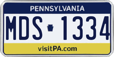 PA license plate MDS1334