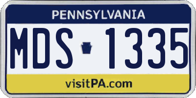 PA license plate MDS1335