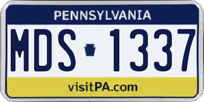 PA license plate MDS1337