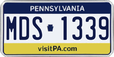 PA license plate MDS1339