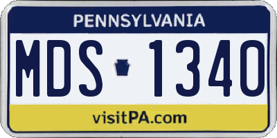 PA license plate MDS1340