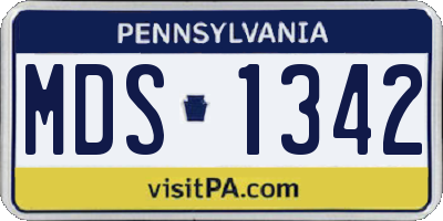 PA license plate MDS1342