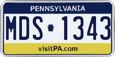 PA license plate MDS1343