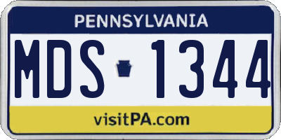 PA license plate MDS1344