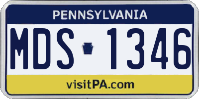 PA license plate MDS1346