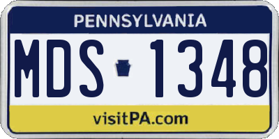 PA license plate MDS1348