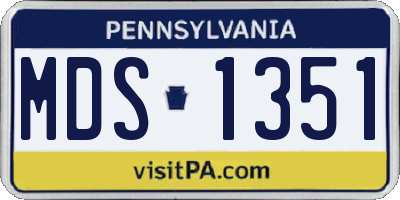 PA license plate MDS1351