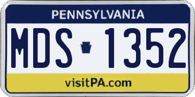 PA license plate MDS1352
