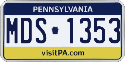 PA license plate MDS1353