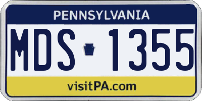 PA license plate MDS1355