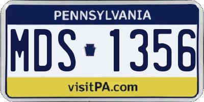 PA license plate MDS1356