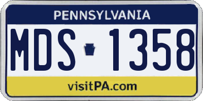 PA license plate MDS1358