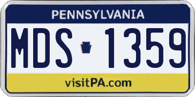 PA license plate MDS1359