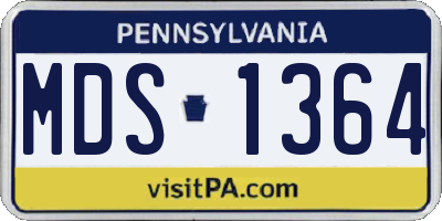 PA license plate MDS1364