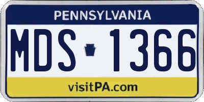 PA license plate MDS1366