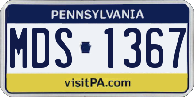 PA license plate MDS1367