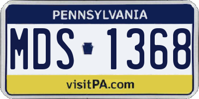 PA license plate MDS1368
