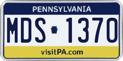 PA license plate MDS1370