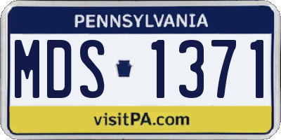 PA license plate MDS1371