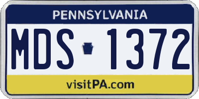 PA license plate MDS1372