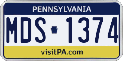 PA license plate MDS1374