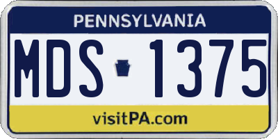 PA license plate MDS1375