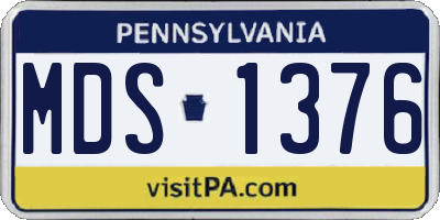 PA license plate MDS1376