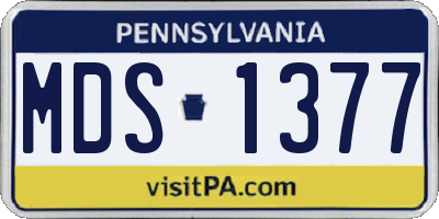 PA license plate MDS1377