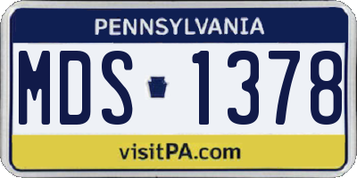 PA license plate MDS1378