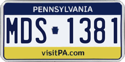 PA license plate MDS1381