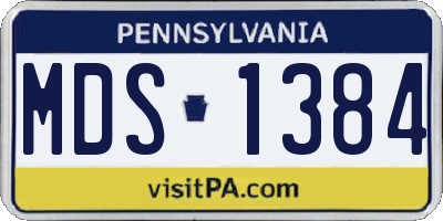 PA license plate MDS1384