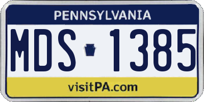 PA license plate MDS1385