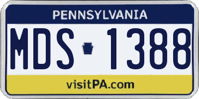 PA license plate MDS1388
