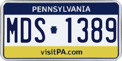 PA license plate MDS1389
