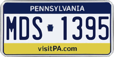 PA license plate MDS1395