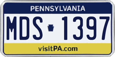 PA license plate MDS1397